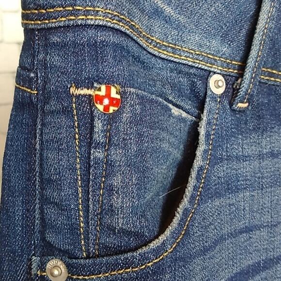 Hudson Collin Flap Waist Size 27 Dark Wash Distressed Skinny Jean - Picture 4 of 16